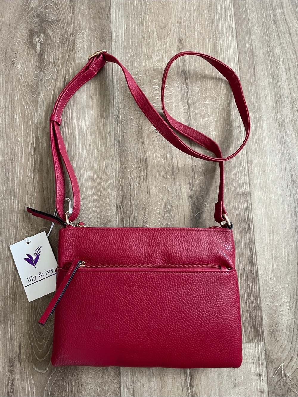 Lily & Ivy Red Raspberry Crossbody Bag